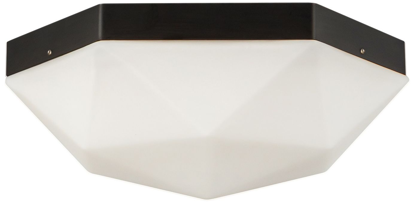 Image 2 Alora Mood Krysta E12 12-in Matte Black/Opal Glass Flush Mount more views