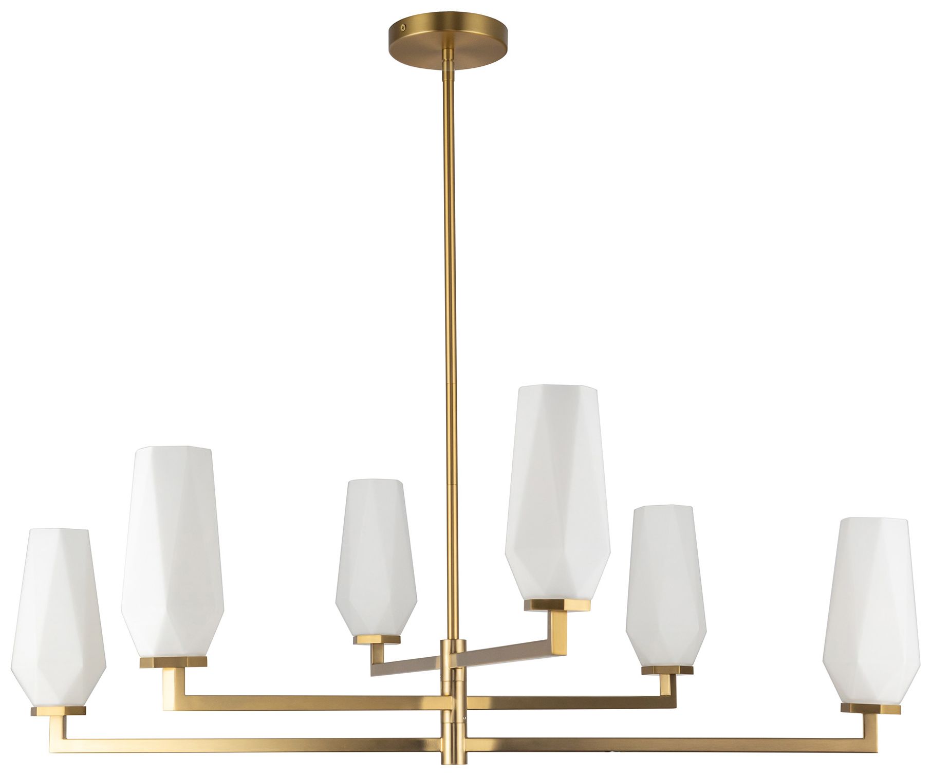 Image 2 Alora Mood Krysta E12 35-in Brushed Gold/Opal Glass Chandelier more views
