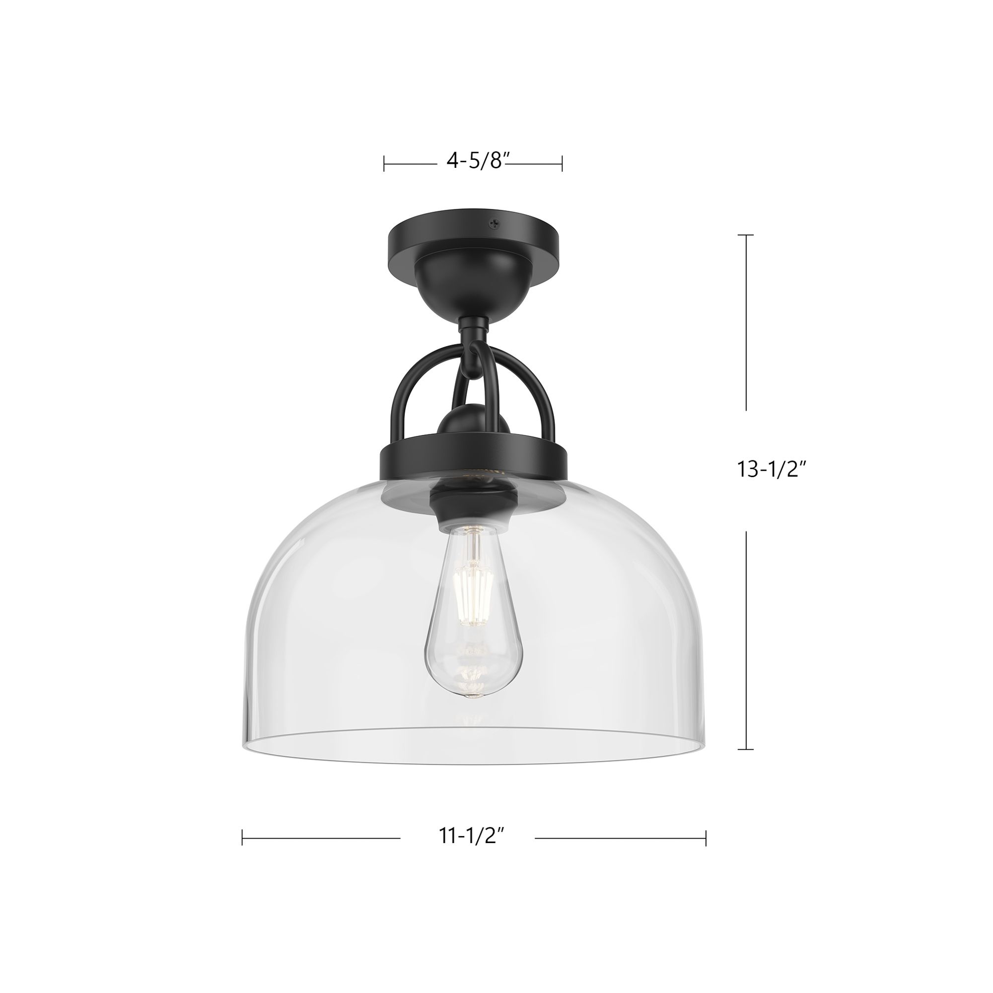 Image 4 Alora Mood Lancaster E26 12-in Matte Black Semi-Flush Mount more views