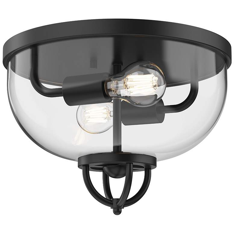Image 1 Alora Mood Lancaster E26 13-in Matte Black Flush Mount