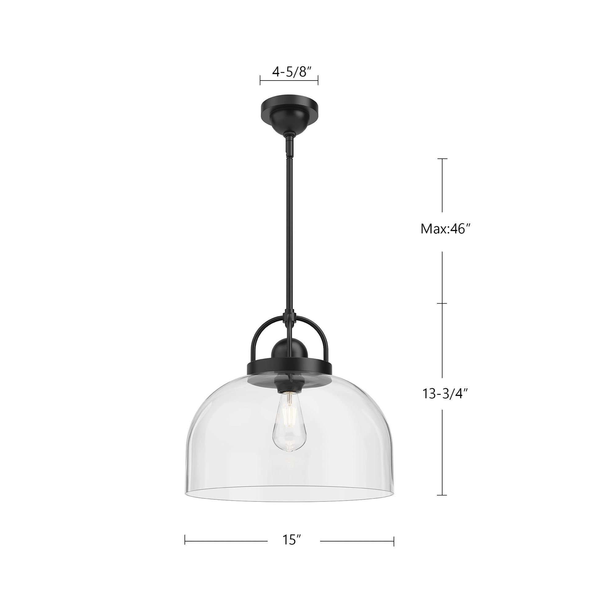 Image 4 Alora Mood Lancaster E26 15-in Matte Black Pendant more views