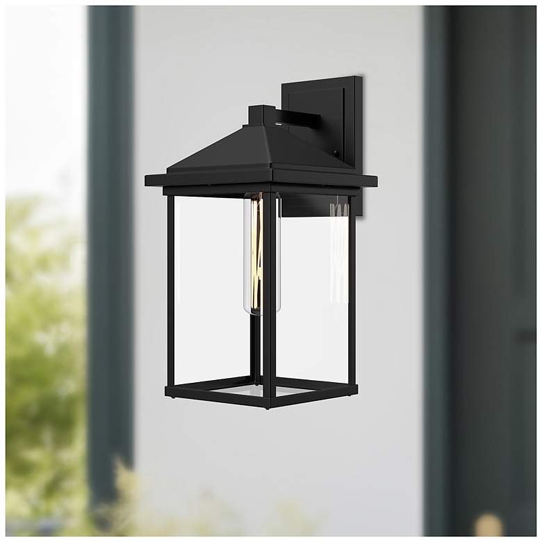 Image 1 Alora Mood Larchmont E26 6-in Glass/Black Exterior Wall Sconce