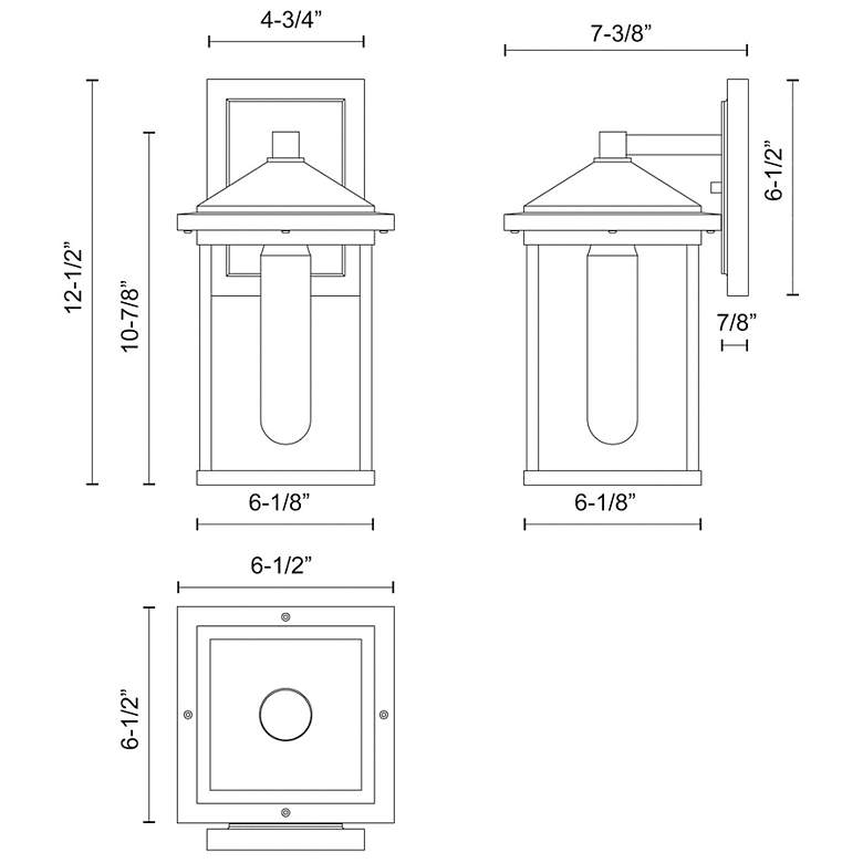 Image 5 Alora Mood Larchmont E26 6-in Glass/Black Exterior Wall Sconce more views