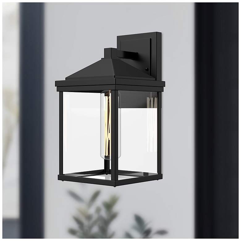 Image 1 Alora Mood Larchmont E26 9-in Glass/Black Exterior Wall Sconce