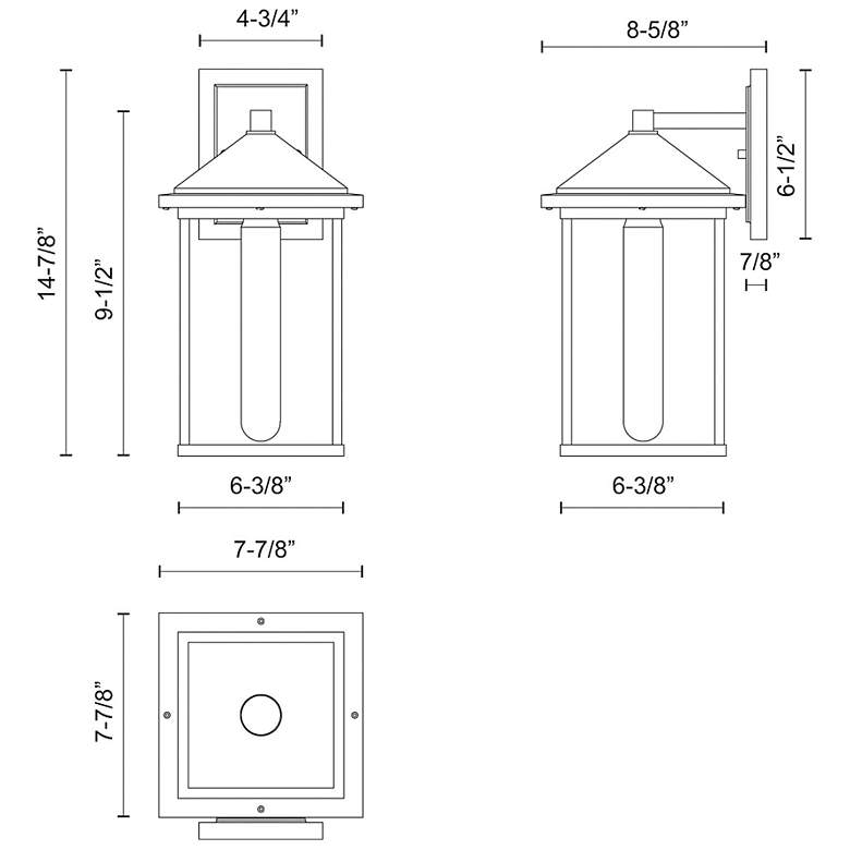 Image 4 Alora Mood Larchmont E26 9-in Glass/Black Exterior Wall Sconce more views
