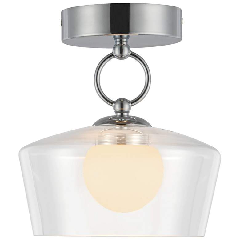 Image 1 Alora Mood Leota LED 8-in Chrome/Clear Glass Semi-Flush Mount