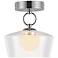 Alora Mood Leota LED 8-in Chrome/Clear Glass Semi-Flush Mount