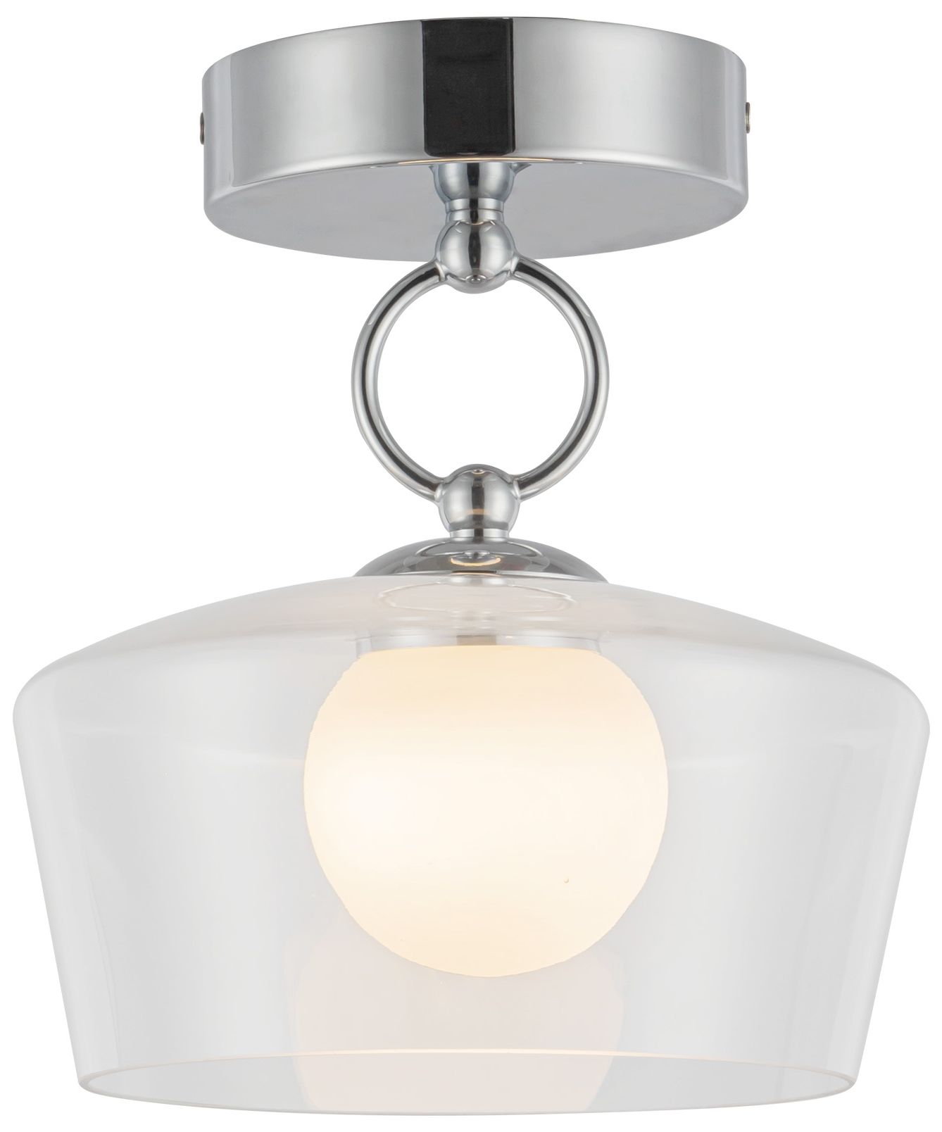 Image 2 Alora Mood Leota LED 8-in Chrome/Clear Glass Semi-Flush Mount more views