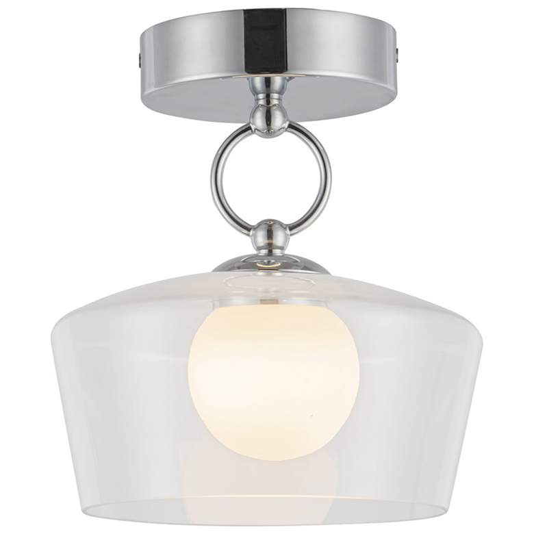Image 2 Alora Mood Leota LED 8-in Chrome/Clear Glass Semi-Flush Mount more views