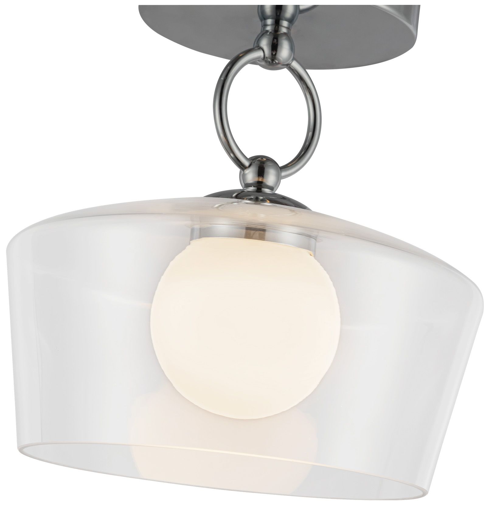 Image 3 Alora Mood Leota LED 8-in Chrome/Clear Glass Semi-Flush Mount more views