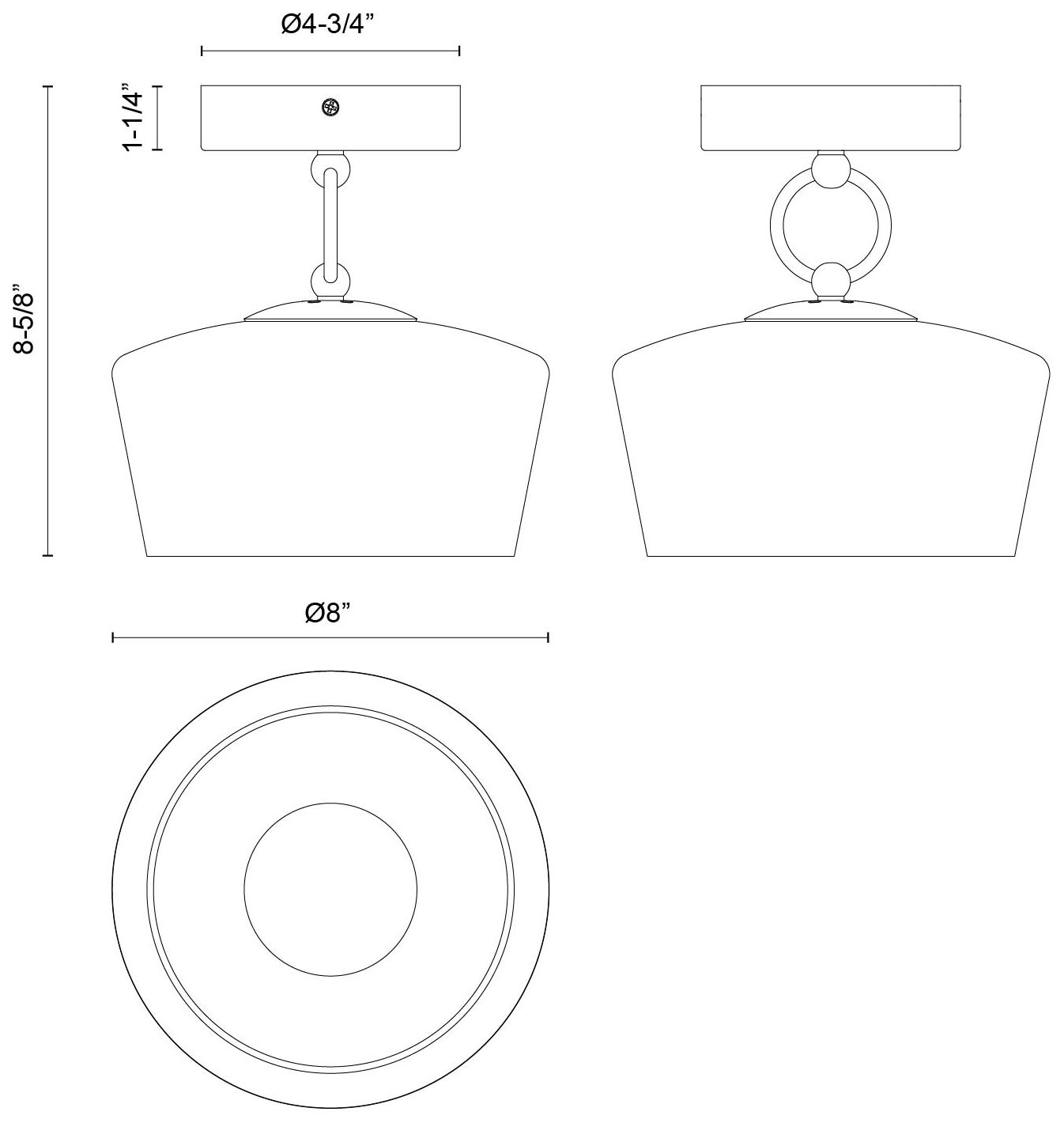Image 5 Alora Mood Leota LED 8-in Chrome/Clear Glass Semi-Flush Mount more views