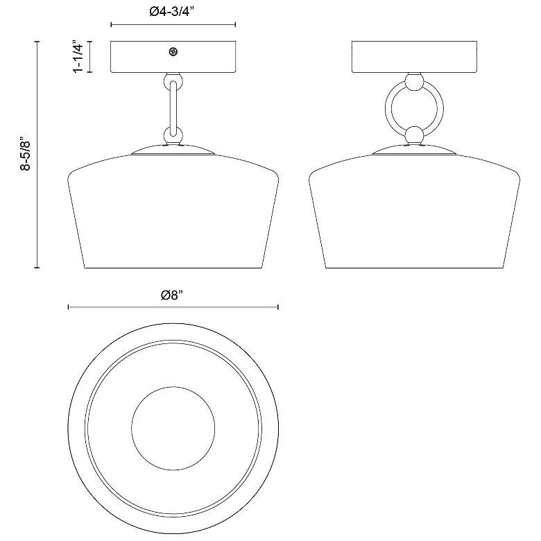 Image 5 Alora Mood Leota LED 8-in Chrome/Clear Glass Semi-Flush Mount more views