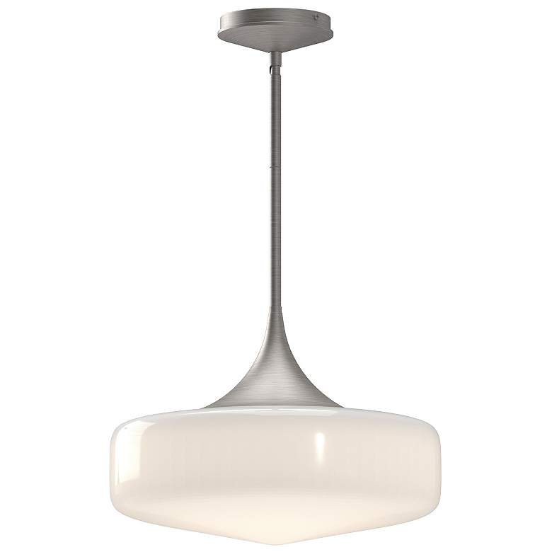 Image 1 Alora Mood Lincoln E26 14-in Brushed Nickel/Glossy Opal Glass Pendant