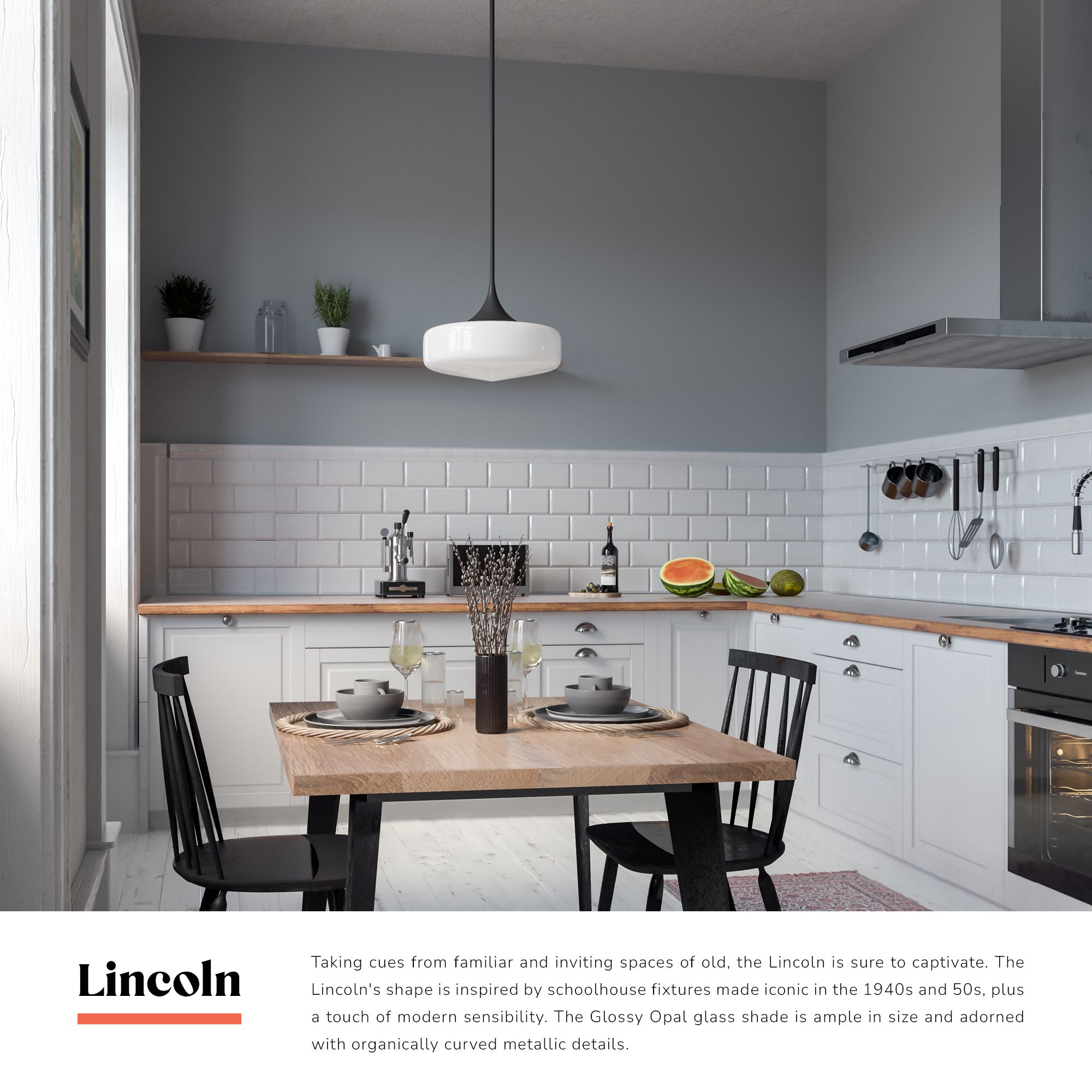 Image 3 Alora Mood Lincoln E26 14-in Brushed Nickel/Glossy Opal Glass Pendant more views