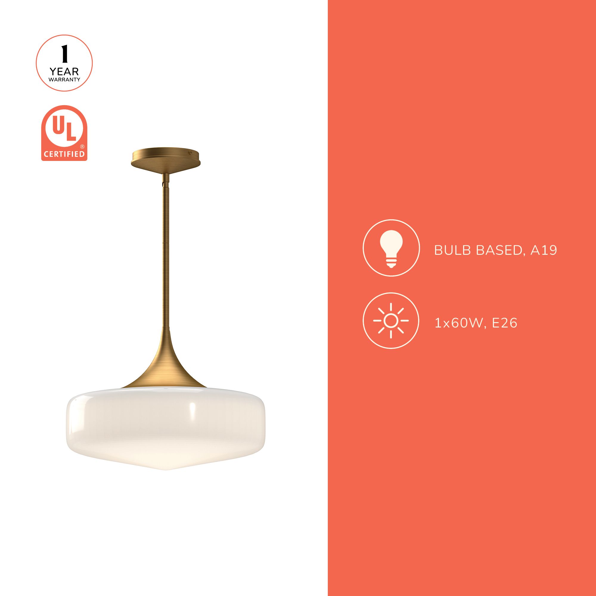 Image 4 Alora Mood Lincoln E26 14-in Brushed Nickel/Glossy Opal Glass Pendant more views