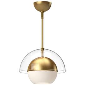 Image1 of Alora Mood Lucy E26 12-in Brushed Gold/Opal Matte Glass Pendant