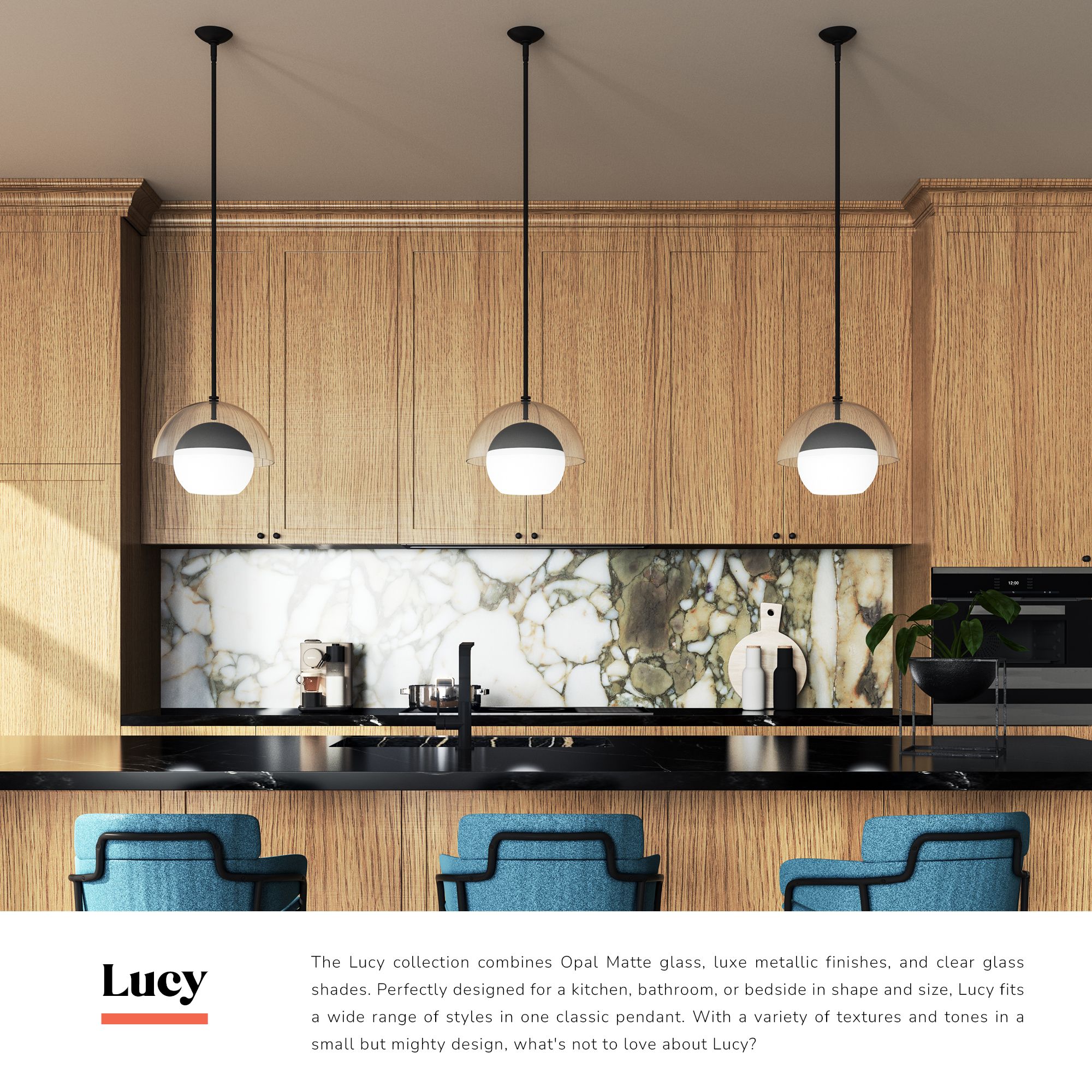 Image 3 Alora Mood Lucy E26 12-in Brushed Gold/Opal Matte Glass Pendant more views