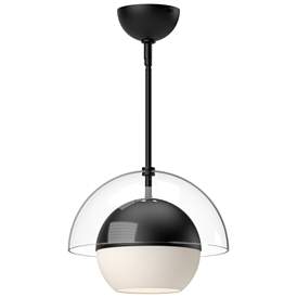 Image1 of Alora Mood Lucy E26 12-in Matte Black/Opal Matte Glass Pendant
