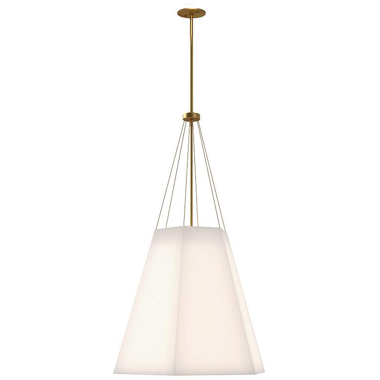 Image 1 Alora Mood Manila E26 22-in Aged Gold/White Linen Pendant
