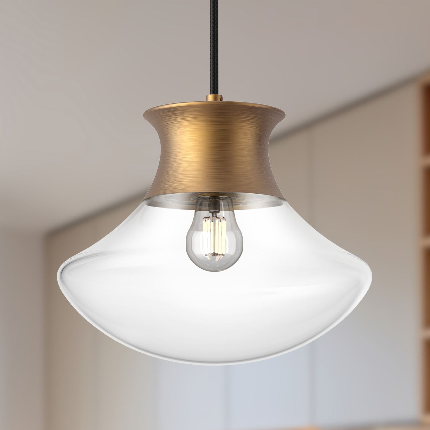 Alora Mood Marcel E26 11-in Aged Gold Pendant