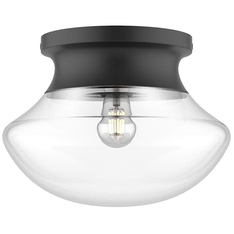 Image 1 Alora Mood Marcel E26 11-in Matte Black Flush Mount