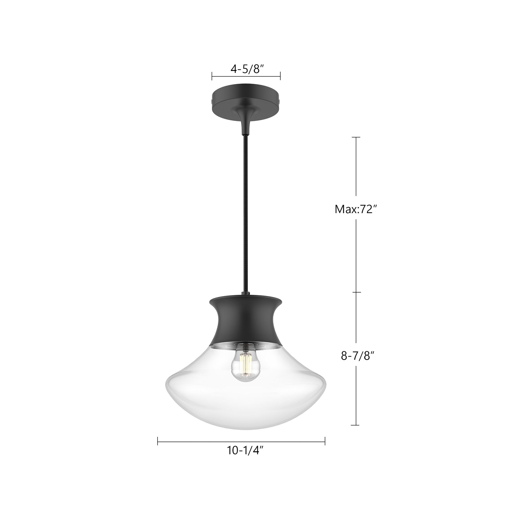 Image 4 Alora Mood Marcel E26 11-in Matte Black Pendant more views