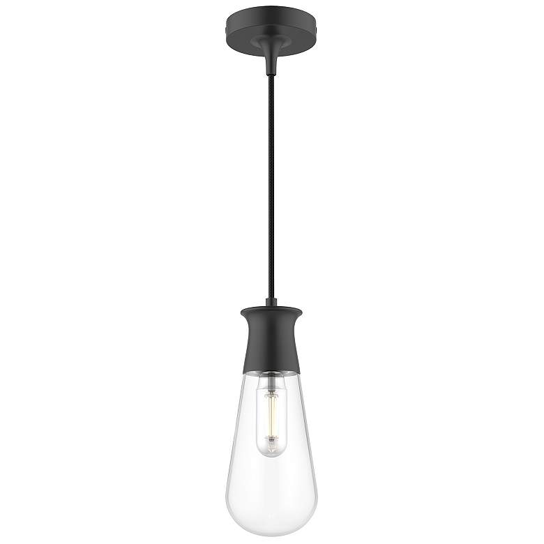 Image 1 Alora Mood Marcel E26 4-in Matte Black Pendant