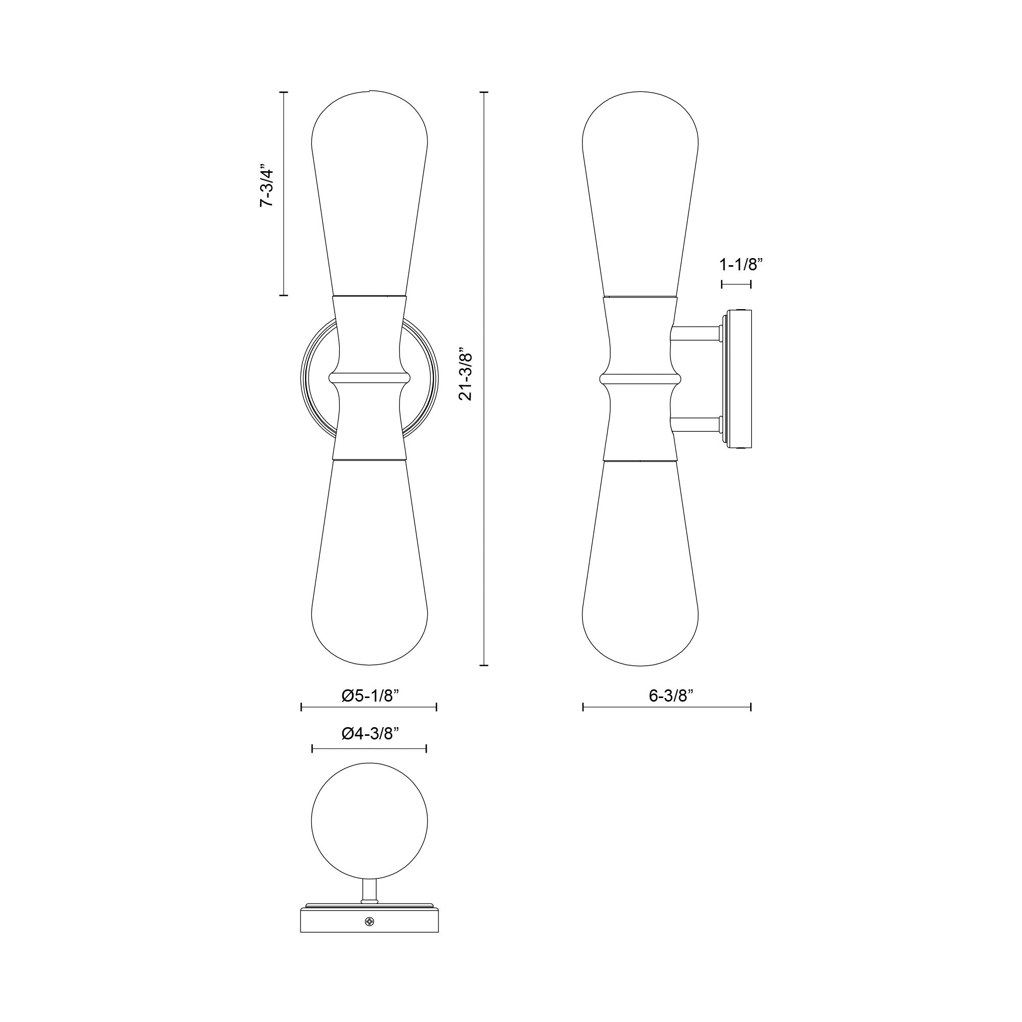 Image 3 Alora Mood Marcel E26 5-in Chrome Wall Vanity more views