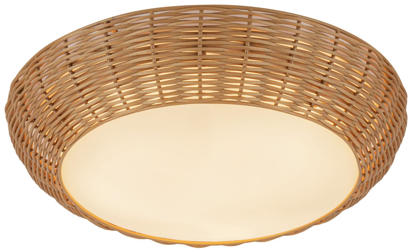 Image 4 Alora Mood Merida E26 14-in Rattan Flush Mount more views
