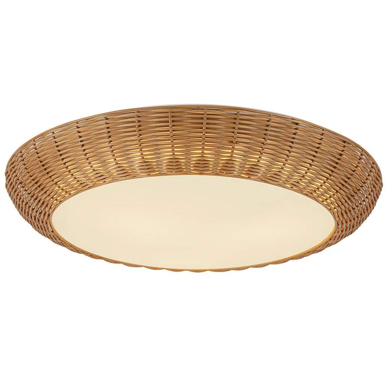 Image 1 Alora Mood Merida E26 21-in Rattan Flush Mount