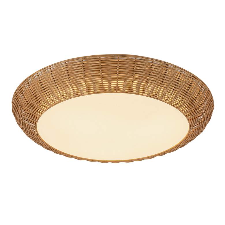 Image 2 Alora Mood Merida E26 21-in Rattan Flush Mount more views