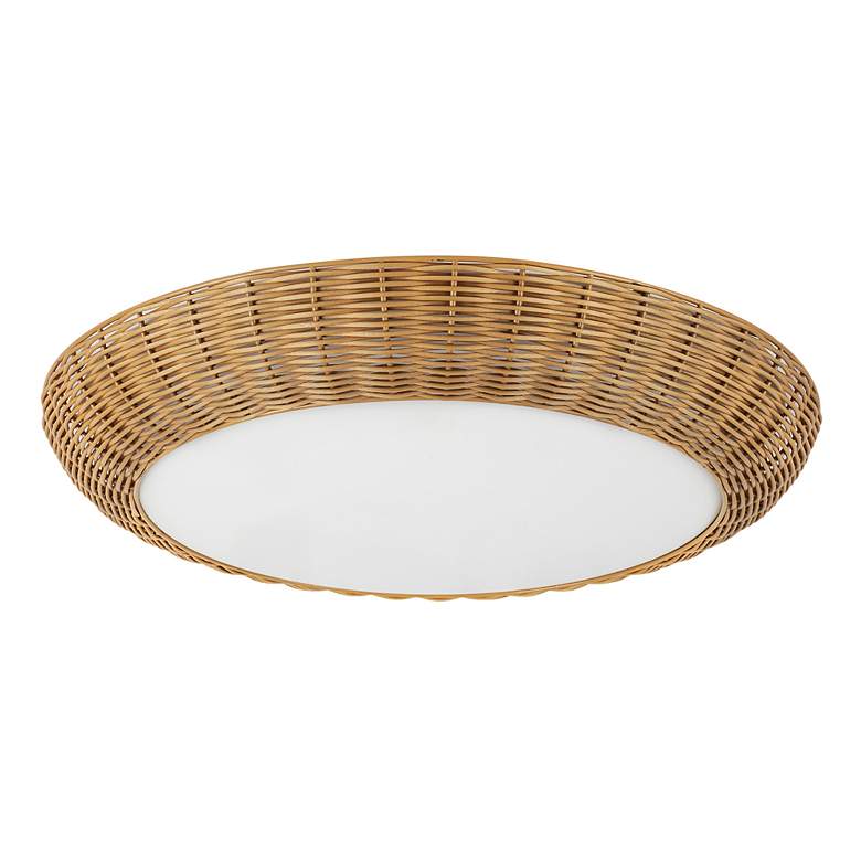 Image 3 Alora Mood Merida E26 21-in Rattan Flush Mount more views
