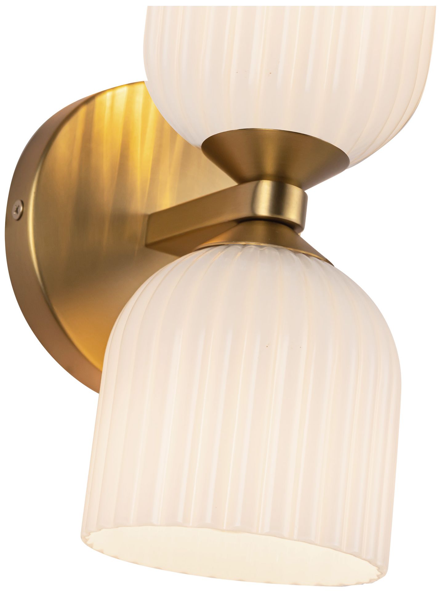 Image 4 Alora Mood Nelly E12 12-in Gold/Glossy Ribbed Opal Glass Wall Vanity more views