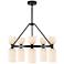 Alora Mood Nelly E12 26-in Black/Glossy Ribbed Opal Glass Socket Chandelier