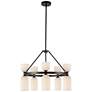 2_Alora Mood Nelly E12 26-in Black/Glossy Ribbed Opal Glass Socket Chandelier more views