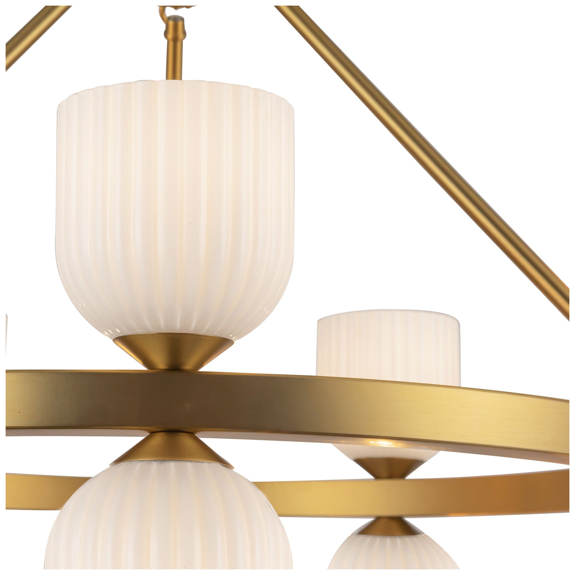 Image 5 Alora Mood Nelly E12 26-in Gold/Glossy Ribbed Opal Glass Socket Chandelier more views