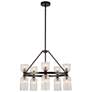 2_Alora Mood Nelly E12 26-in Matte Black/Clear Ribbed Glass Socket Chandelier more views