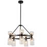 3_Alora Mood Nelly E12 26-in Matte Black/Clear Ribbed Glass Socket Chandelier more views