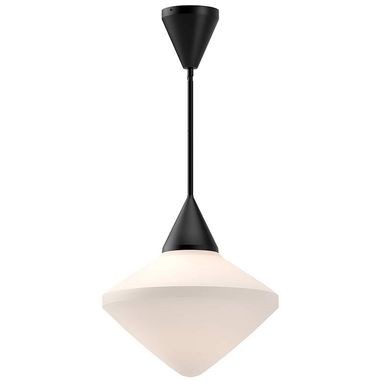 Image 2 Alora Mood Nora E26 14-in Matte Black/Opal Matte Glass Pendant