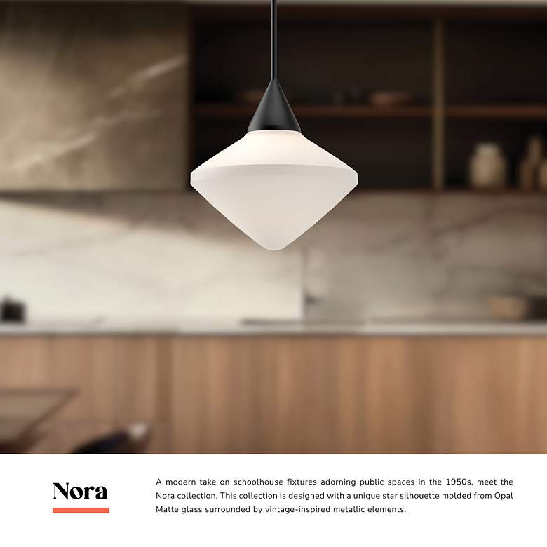 Image 3 Alora Mood Nora E26 14-in Matte Black/Opal Matte Glass Pendant more views