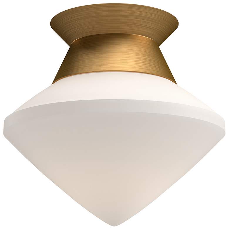 Image 1 Alora Mood Nora E26 8-in Aged Gold/Opal Matte Glass Flush Mount