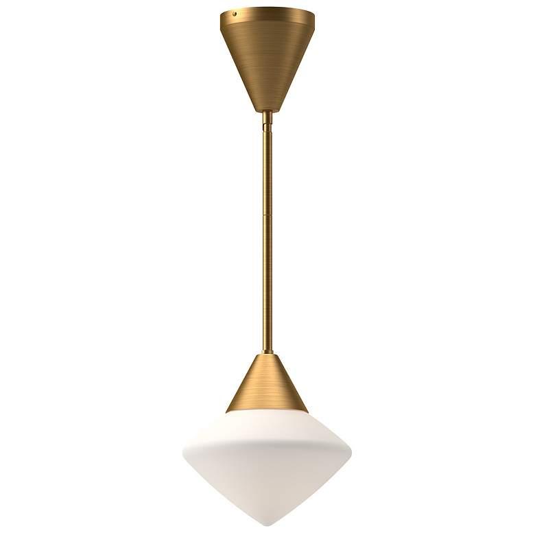 Image 1 Alora Mood Nora E26 8-in Aged Gold/Opal Matte Glass Pendant