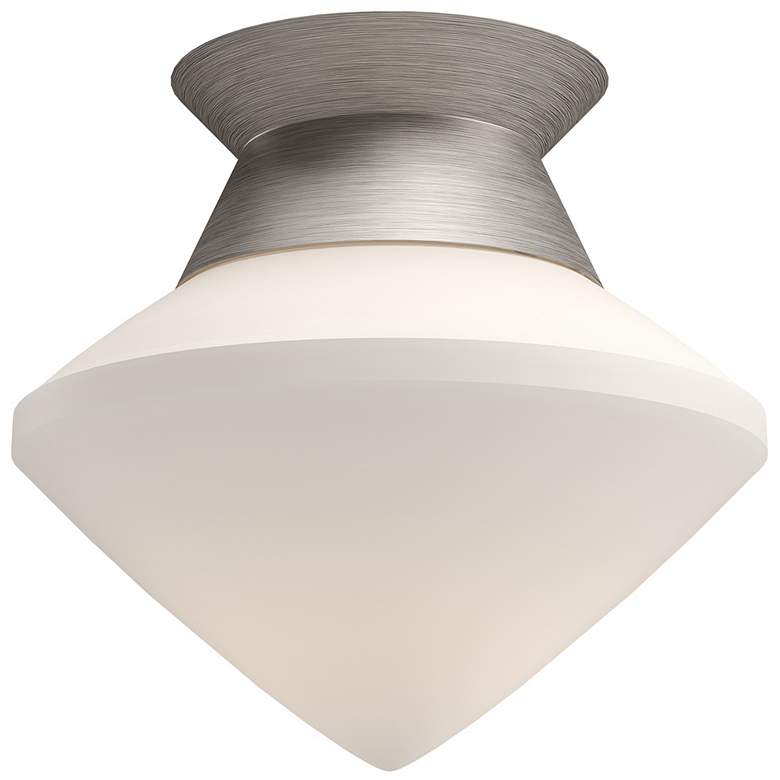 Image 1 Alora Mood Nora E26 8-in Brushed Nickel/Opal Matte Glass Flush Mount