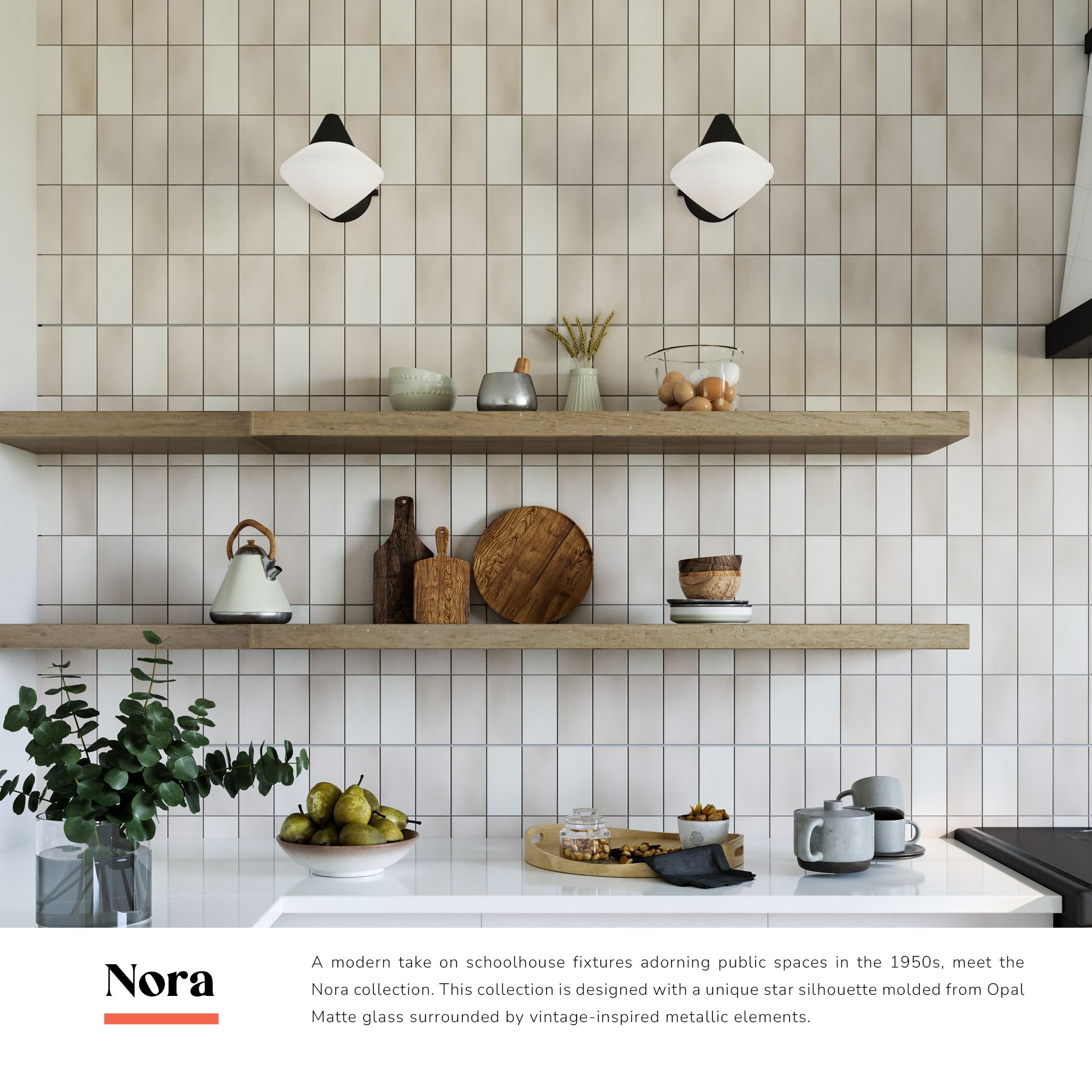 Image 2 Alora Mood Nora E26 8-in Brushed Nickel/Opal Matte Glass Wall Vanity more views