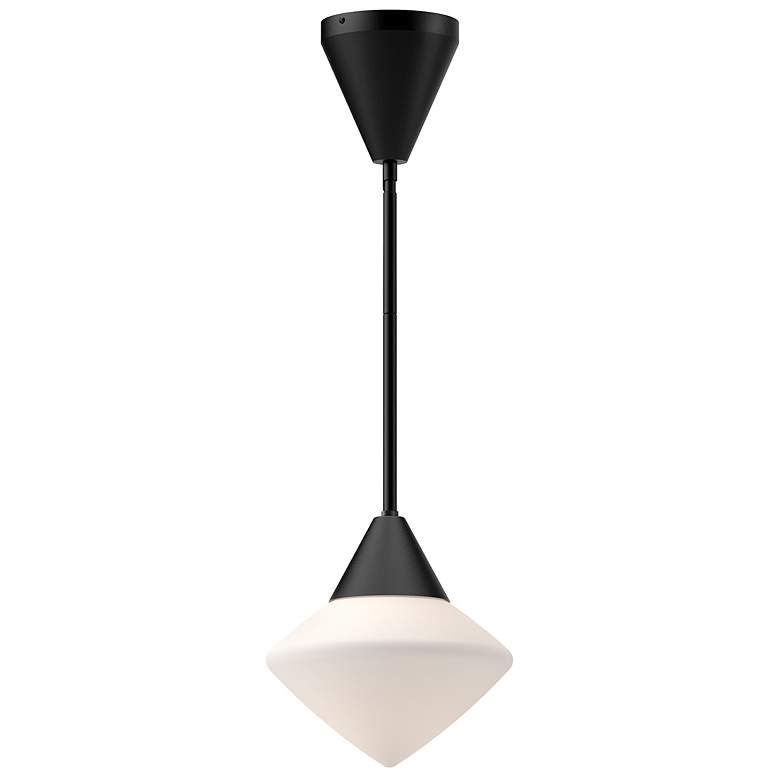 Image 2 Alora Mood Nora E26 8-in Matte Black/Opal Matte Glass Pendant