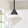 1_Alora Mood Nora E26 8-in Matte Black/Opal Matte Glass Pendant