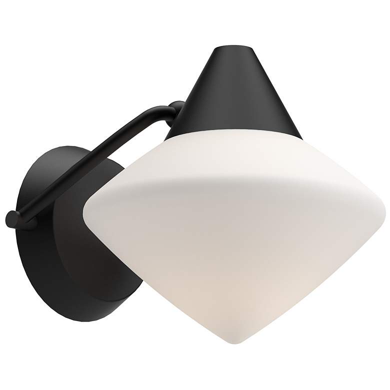 Image 1 Alora Mood Nora E26 8-in Matte Black/Opal Matte Glass Wall Vanity
