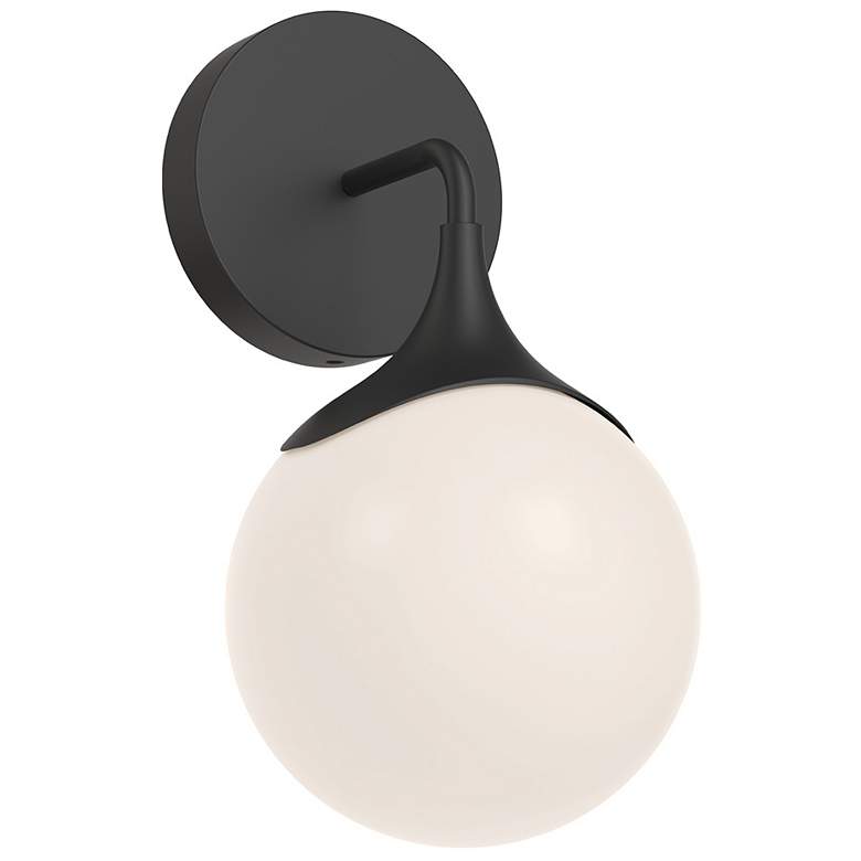 Image 1 Alora Mood Nouveau E26 12-in Matte Black/Opal Matte Glass Wall Vanity