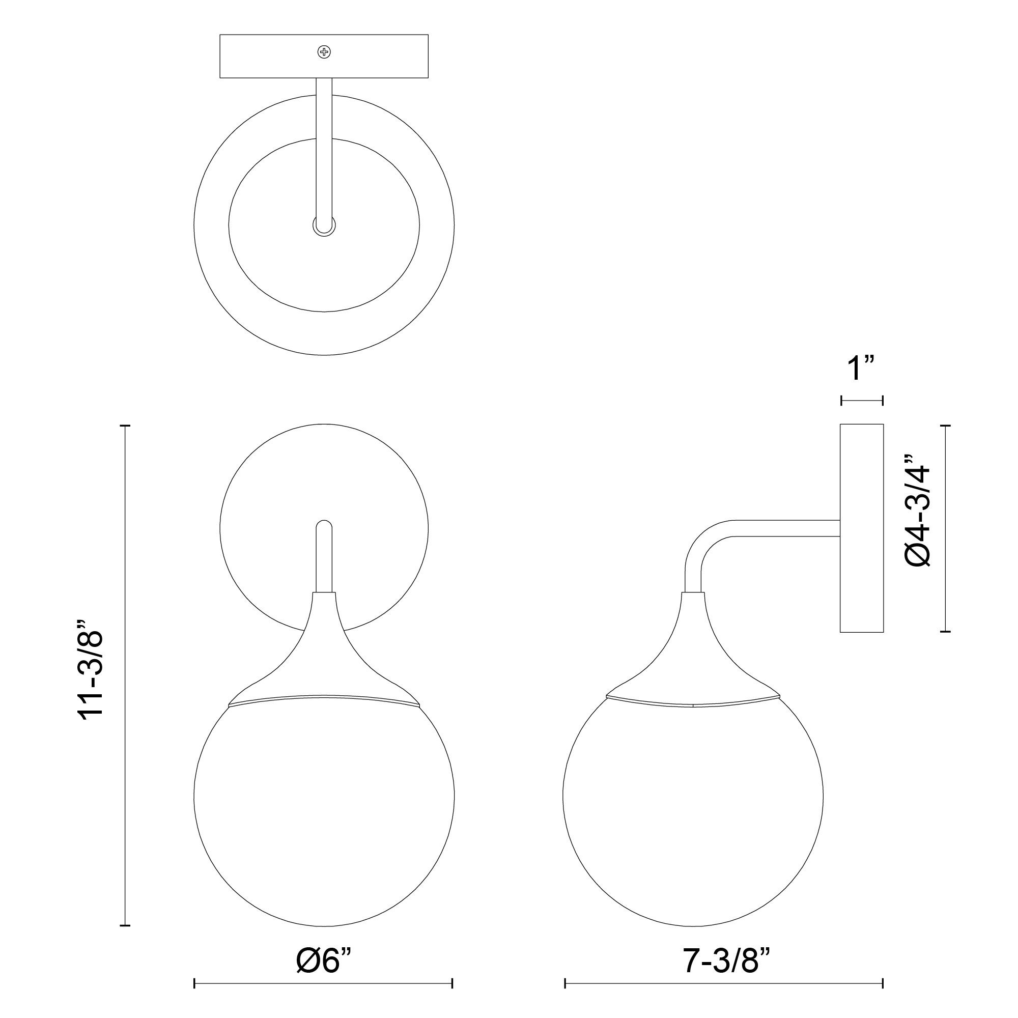 Image 7 Alora Mood Nouveau E26 12-in Matte Black/Opal Matte Glass Wall Vanity more views