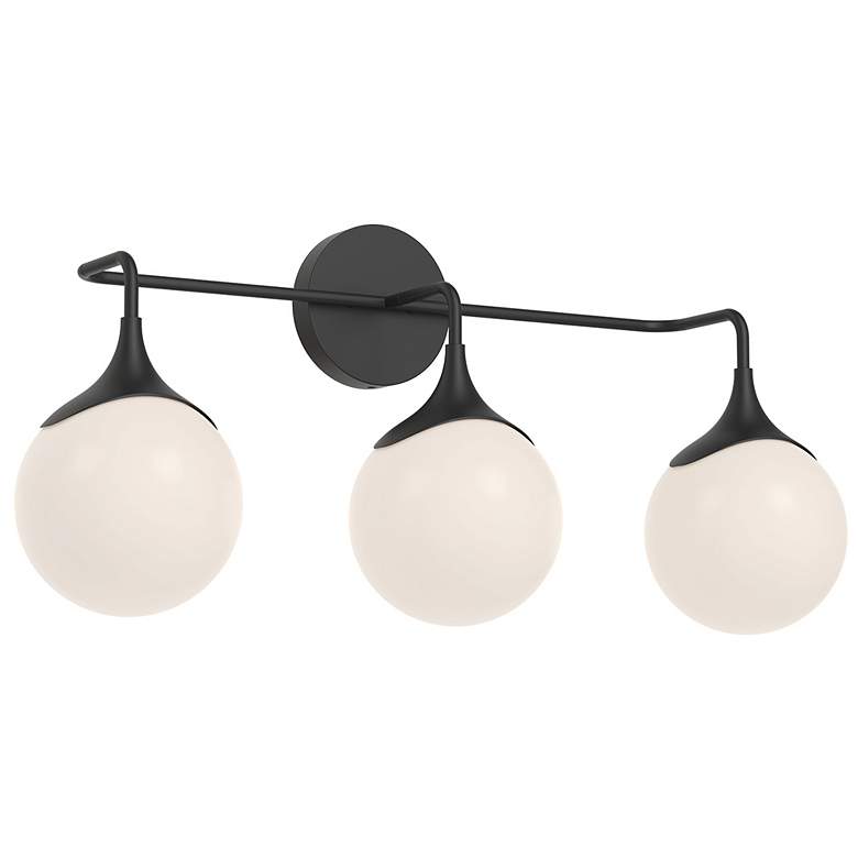 Image 1 Alora Mood Nouveau E26 25-in Matte Black/Opal Matte Glass Vanity Light